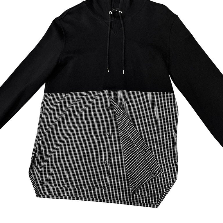 KRIS VAN ASSCHE 14SS ギンガムチェックシャツ切替スウェットパーカー フーディ トップス Archive クリスヴァンアッシュ メンズ