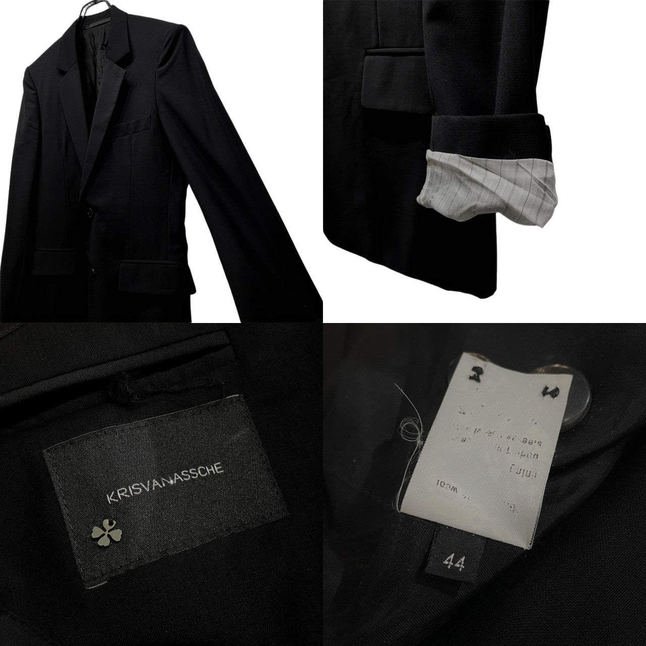 KRIS VAN ASSCHE ウールトロピカル2Bセットアップスーツ テーラードジャケット スラックス パンツ Archive アウター ボトムス メンズ クリスヴァンアッシュ