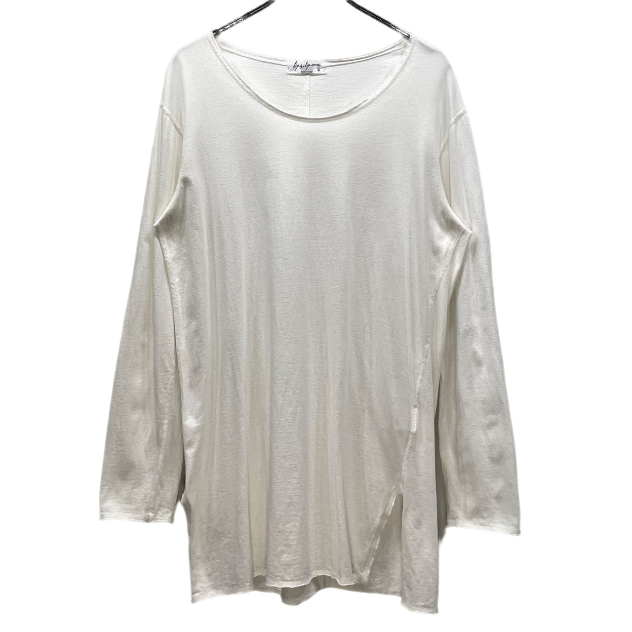 Yohji Yamamoto Pour Homme 19AW 天竺サイドスリットカットオフロングスリーブTシャツ カットソー Tee T-shirt 裁ち切り 長袖 トップス ヨウジヤマモトプールオム メンズ