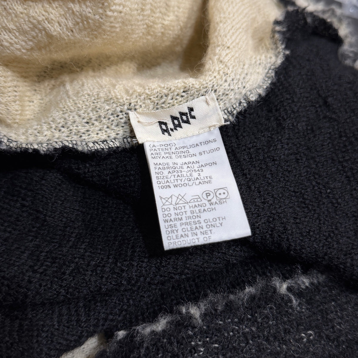 A-POC ISSEY MIYAKE 03AW バイカラーカットオフデザインボタンレスニットジャケット カーディガン トップス アウター Archive エーポック イッセイミヤケ メンズ レディース ユニセックス
