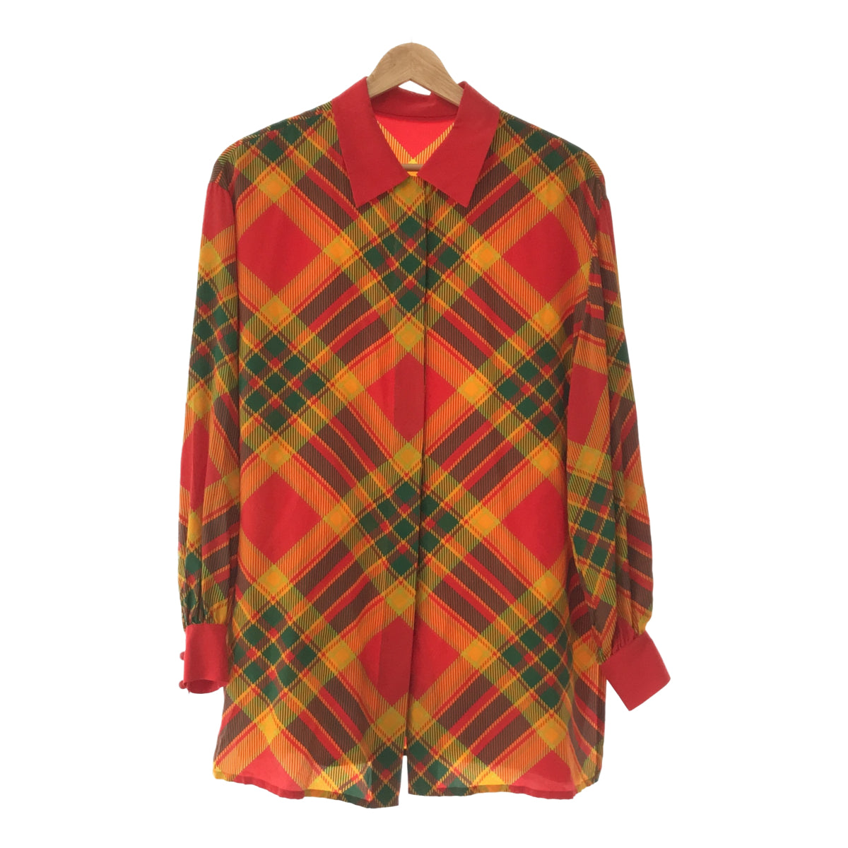 Christian Dior Christian Dior シルクチェックドレスシャツ