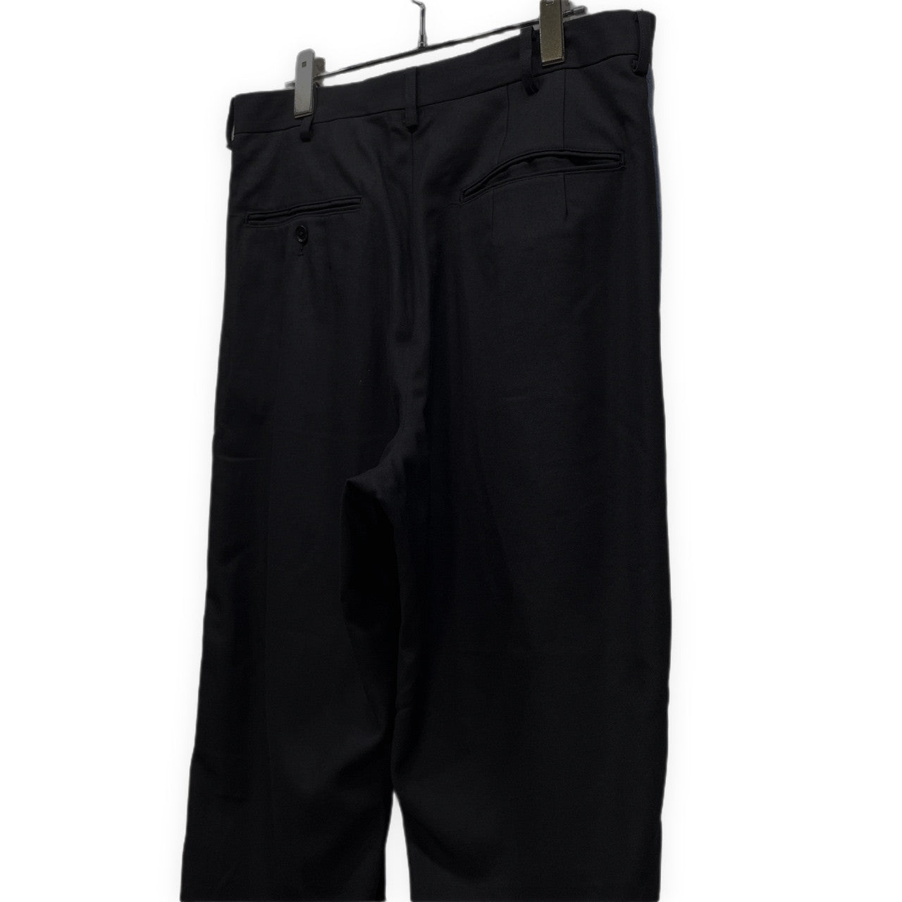 Yohji Yamamoto Pour Homme 01AW ウールギャバジン1タック裾ボタンサイドラインパンツ 側章 脇テープ Archive ギャングスター期 ボトムス ヨウジヤマモトプールオム メンズ