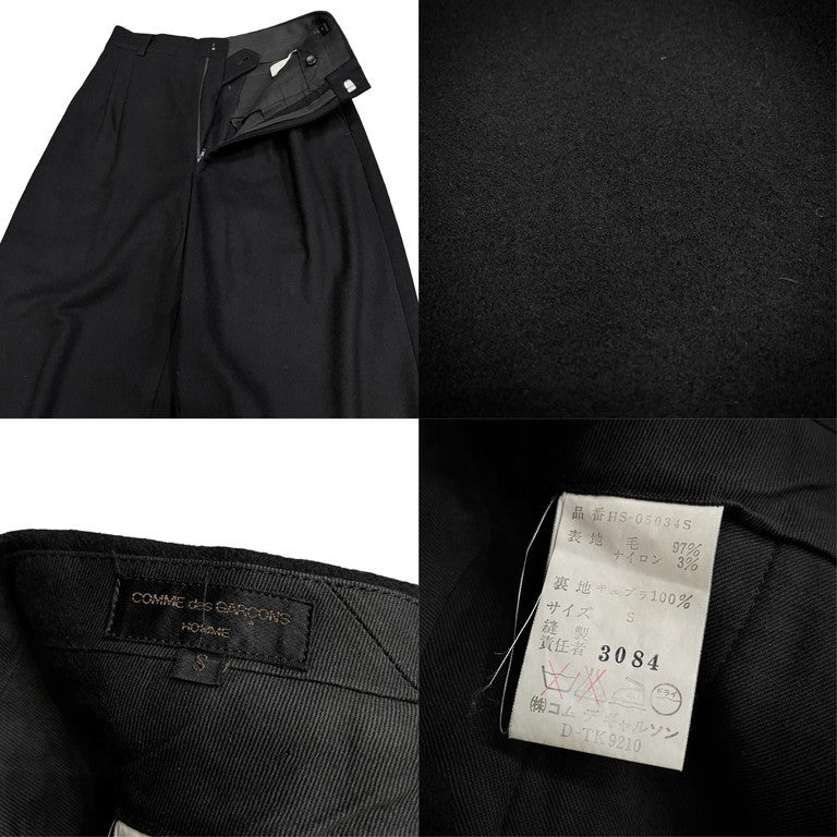 COMME des GARCONS HOMME ウールフラノパッチポケットセットアップスーツ 2Bテーラードジャケット パンツ 2タックスラックス トラウザーズ Archive 80s コムデギャルソンオム メンズ