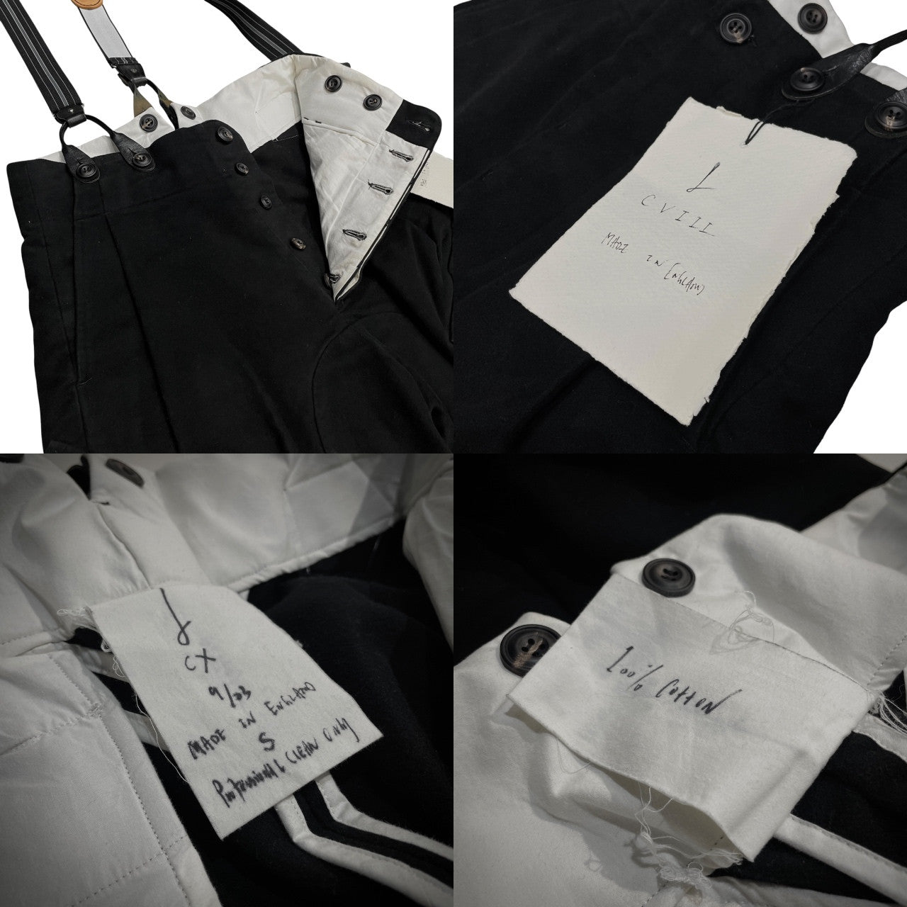 JOHN ALEXANDER SKELTON 20AW CVIII コットンフランネルサスペンダー付ミリタリートラウザーズパンツ カーゴ ボトムス モールスキン シンチバック ジョンアレキサンダースケルトン メンズ