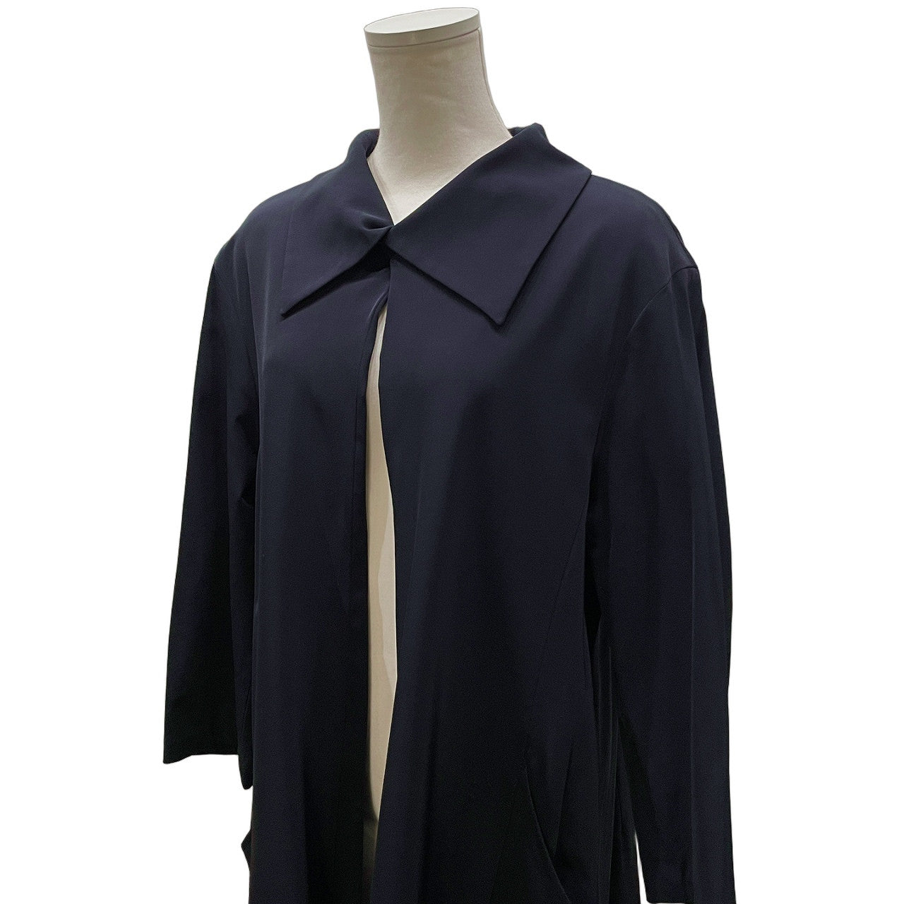 Yohji Yamamoto Femme 92SS ストレッチナイロンボタンレスロングコート Archive 90s ジャケット ブルゾン アウター ヨウジヤマモトファム レディース