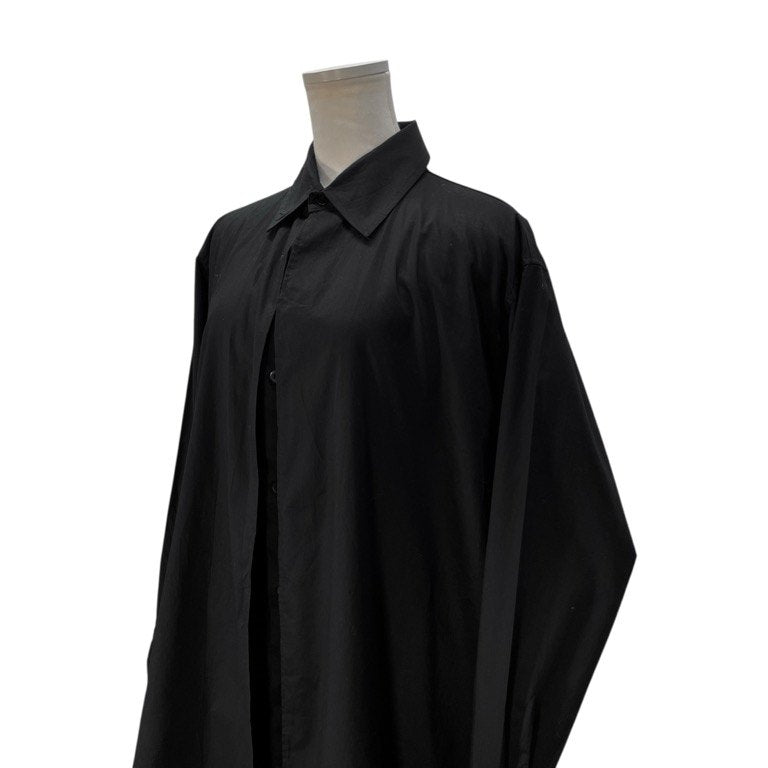 Yohji Yamamoto collections 22AW LAWN LONG DRESS SHIRT コットンローンフロントレイヤードロングシャツ ブラウス トップス Femme ヨウジヤマモトファム レディース