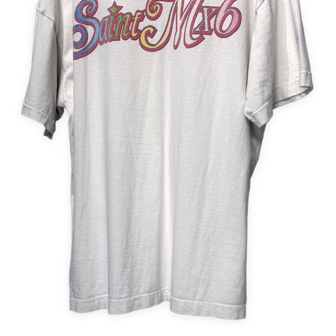 SAINT MICHAEL 23SS SS TEE/SUNGLASS/WHITE ヴィンテージ加工プリントTシャツ カットソー T-shirt トップス SM-S23-0000-023 Mxxxxxx セントマイケル メンズ
