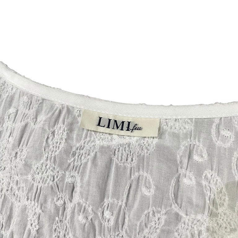 LIMI feu フラワーレースシャーリングガーゼチュニック トップス ブラウス シャツ 花柄 刺繍 ギャザー Yohji Yamamoto リミフゥ ヨウジヤマモト レディース