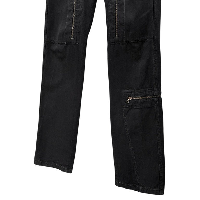 Y's for men ジップカーゴポケットブラックデニムパラシュートパンツ ボトムス Archive Yohji Yamamoto Pour Homme ヨウジヤマモトプールオム ワイズフォーメン メンズ