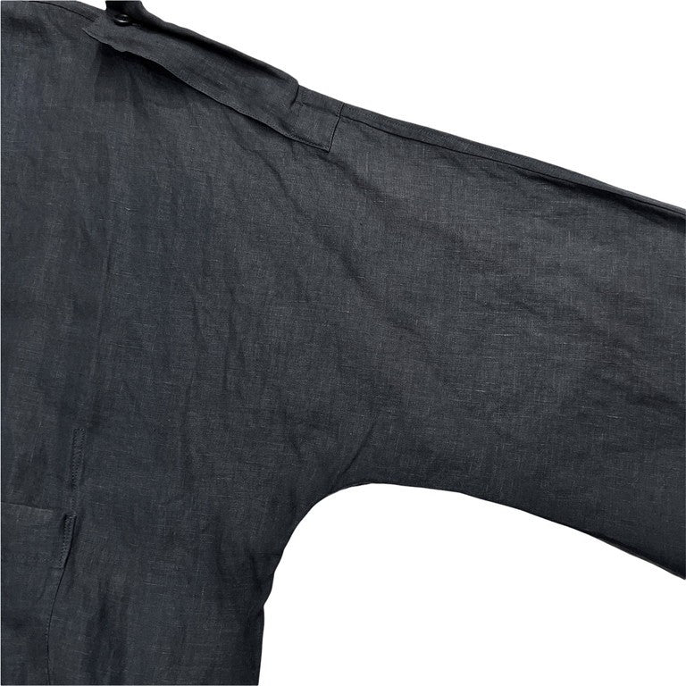 Yohji Yamamoto Pour Homme 85SS リネンポプリンキモノスリーブロングコート 着物袖 Archive 80s 最初期 丸文字ロゴ 希少 レア ジャケット ブルゾン アウター ヨウジヤマモトプールオム メンズ