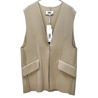 MM6 Maison Margiela 22AW バージンウールカシミヤフェルトフックボタンベスト ノースリーブ ジャケット ブルゾン トップス アウター カシミア 未使用タグ付き エムエムシックス メゾンマルジェラ レディース