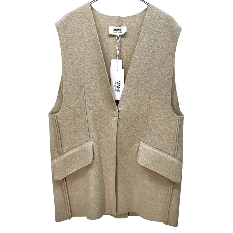 MM6 Maison Margiela 22AW バージンウールカシミヤフェルトフックボタンベスト ノースリーブ ジャケット ブルゾン トップス アウター カシミア 未使用タグ付き エムエムシックス メゾンマルジェラ レディース