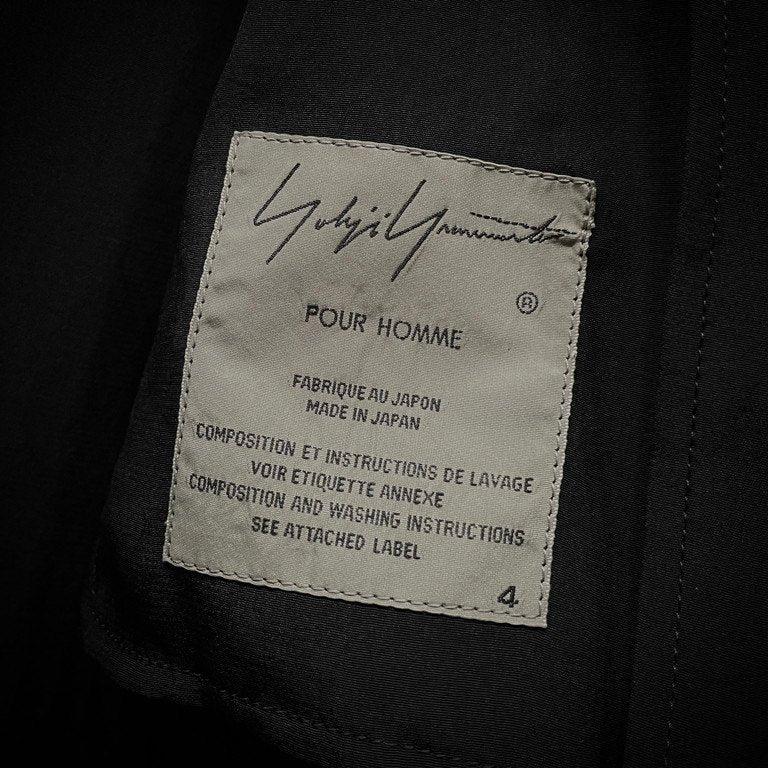 Yohji Yamamoto Pour Homme 20SS トリアセテートポリエステルバックメッセージプリントロングジャケット コート LOOK41 Archive HN-J54-500 ヨウジヤマモトプールオム メンズ