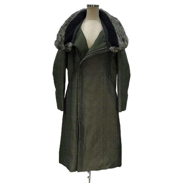ISSEY MIYAKE 14AW フェイクファーカラーハイネックロングダウンコート Archive ジャケット ブルゾン アウター イッセイミヤケ レディース