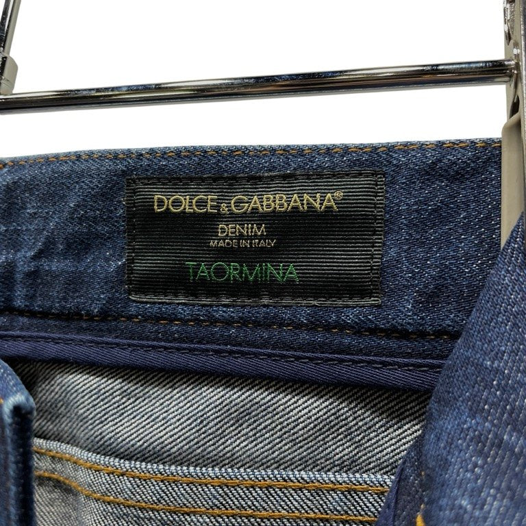 DOLCE&GABBANA DENIM TAORMINA ダメージ加工インディゴデニムテーパードパンツ ジーンズ ボトムス D&G ドルチェアンドガッバーナ メンズ