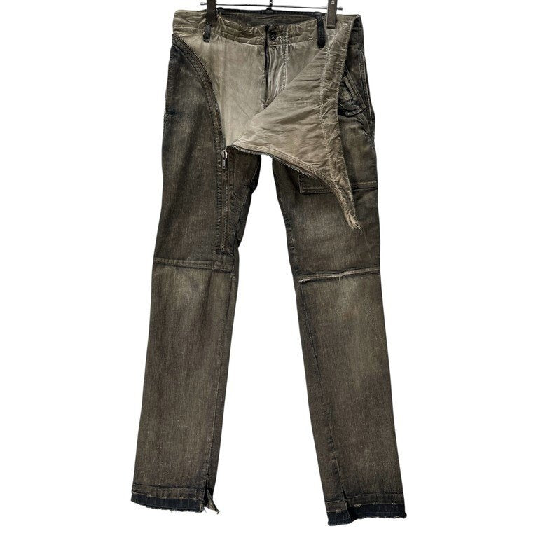 Rick Owens DRKSHDW AIRCUT JEANS DENIM PANTS エアカットジーンズ ダストコーティングジップデザインデニムパンツ Archive 00s 初期 レア 希少 OLMAR and MIRTA ダメージ加工 レイヤード リックオウエンス ダークシャドウ メンズ