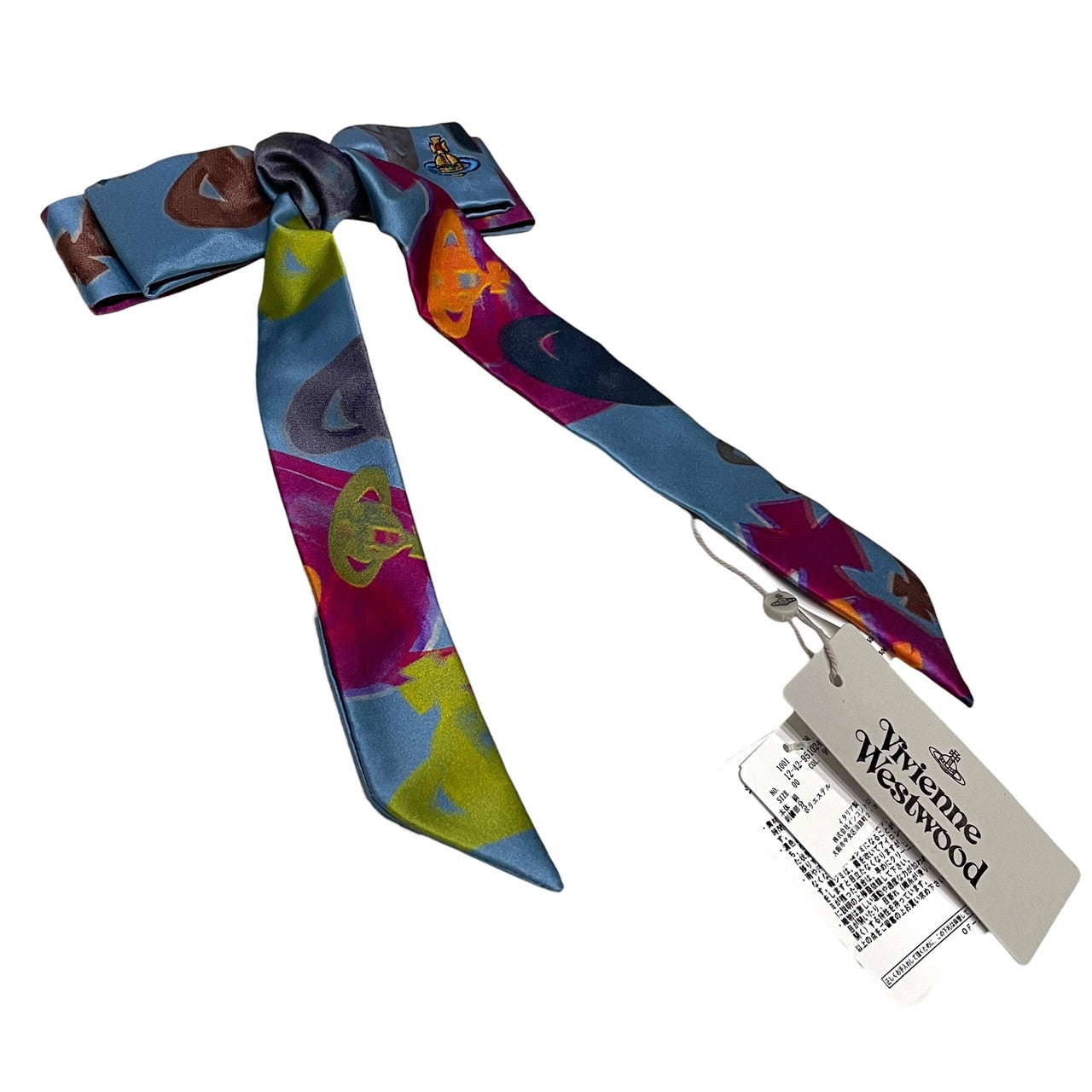 Vivienne Westwood 25SS HALFTONE ORB FLYES HAIR CLIPS オーブ刺繍シルク総柄ヘアクリップ バレッタ 髪留め アクセサリー 未使用タグ付き ヴィヴィアンウエストウッド レディース