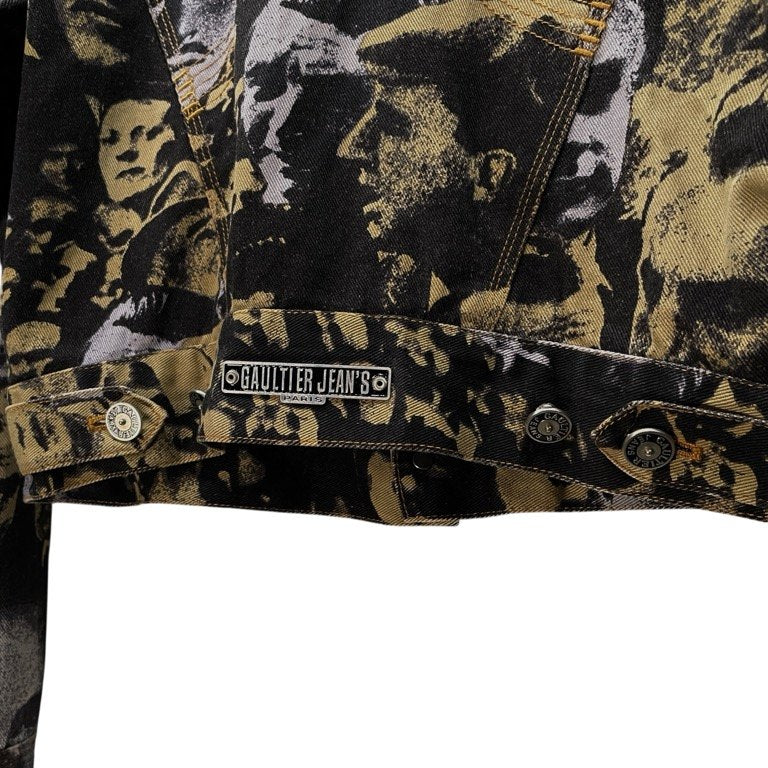 Jean Paul GAULTIER JEAN'S 92AW FACE PRINTED DENIM TRUCKER JACKET フェイスプリントデニムトラッカージャケット Archive 90s JPG 総柄 ブルゾン コート アウター ジャンポールゴルチエ ゴルチェ メンズ