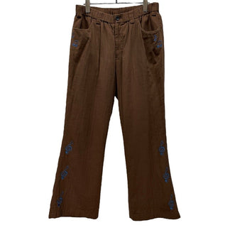 LAMROF コットンガーゼ音符刺繍ウエストゴムシャーリングイージーパンツ ボトムス ラムロフ メンズ