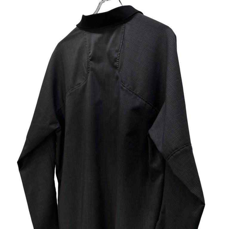 NVRFRGT exclusive for STUDIOUS COLLARED V-NECK PULLOVER TOP 別注 ポリエステルウールストライププルオーバーシャツ ブラウス トップス EXST241J02 定価27,500円 ネバーフォーゲット メンズ