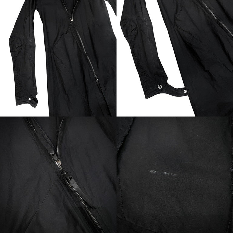 LEON EMANUEL BLANCK HIGH NECK HOODED DISTORTION COAT ハイネックフーデッドディストーションロングコート レオンエマニュエルブランク メンズ