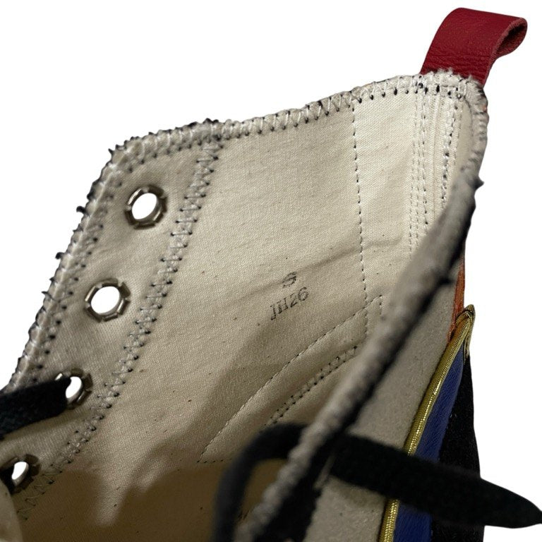 Yohji Yamamoto Pour Homme 95AW 鹿鳴館パッチワークハイカットスニーカー シューズ 靴 刺繍 鹿鳴館期 90s Archive 未使用 激レア 希少 ヨウジヤマモトプールオム メンズ