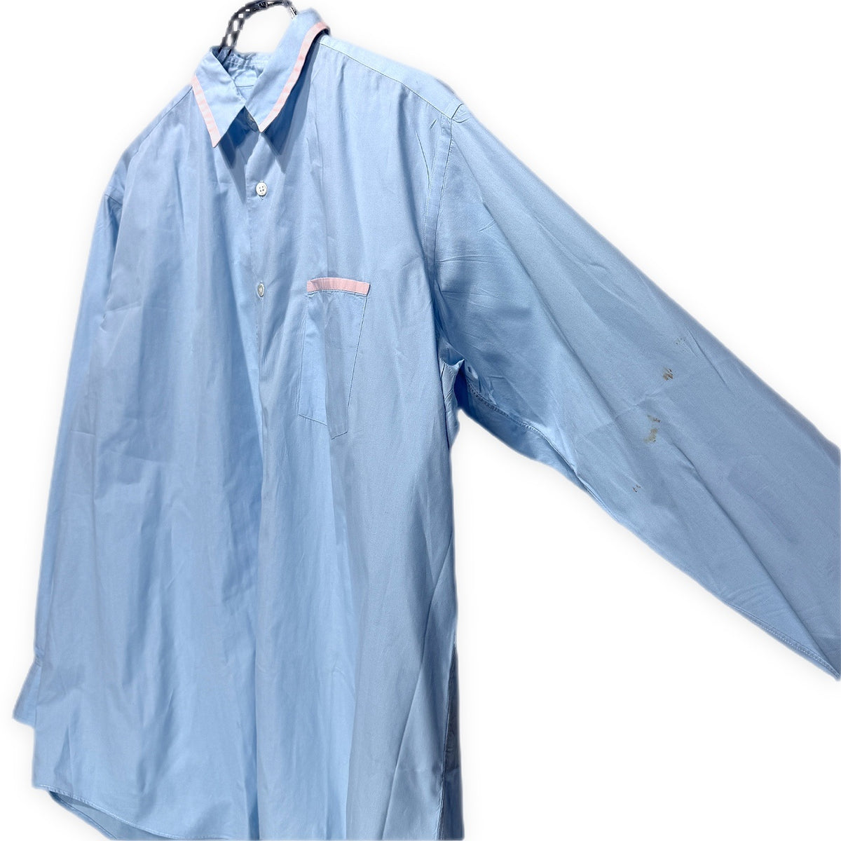 COMME des GARCONS HOMME PLUS 89AW ブロードパールボタンデタッチャブルカラーシャツ ブラウス トップス バンドカラー Archive 80s コムデギャルソンオムプリュス メンズ