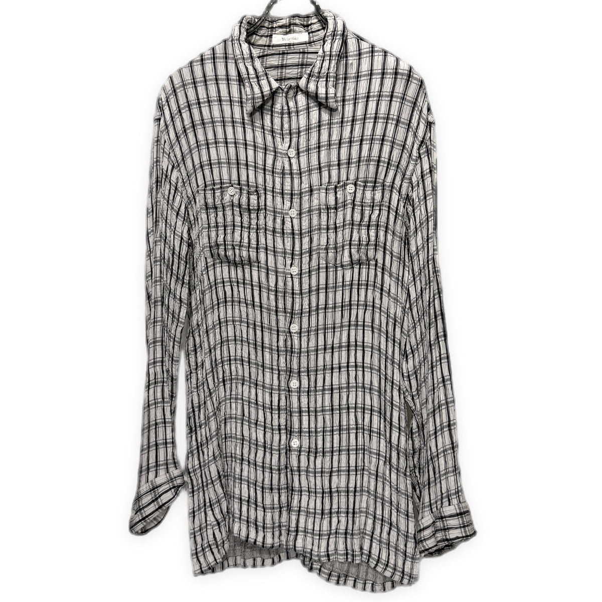 Y's for men レーヨンプリーツダブルポケットチェックシャツ ブラウス トップス Archive 90s Yohji Yamamoto Pour Homme ワイズフォーメン ヨウジヤマモトプールオム メンズ