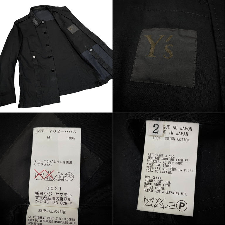 Y's for men コットンギャバジンミリタリージャケット アーミー ブルゾン コート Archive Yohji Yamamoto Pour Homme ヨウジヤマモトプールオム ワイズフォーメン メンズ