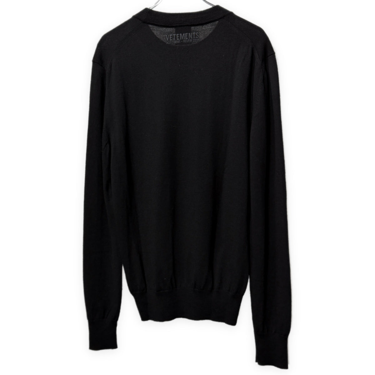 VETEMENTS 21AW ロゴプリント刺繍メリノウールクルーネックニットセーター トップス UAH21KN054 ヴェトモン メンズ
