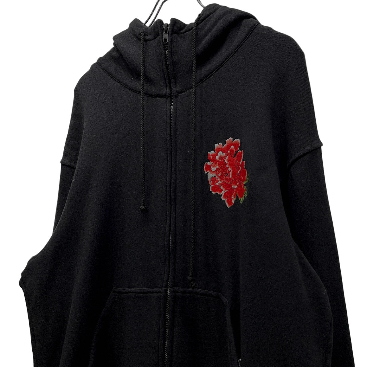 WILDSIDE Yohji Yamamoto 24AW Embroidery Zip Hoodie(Peony) 牡丹刺繍スウェットダブルジップハイネックパーカー 花 フーディ トップス アウター ワイルドサイド ヨウジヤマモト メンズ レディース ユニセックス