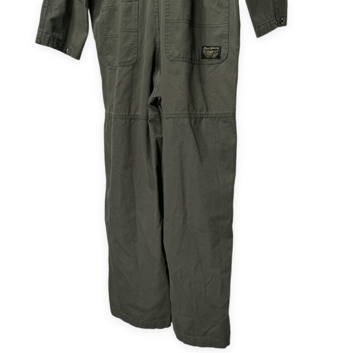 Nigel Cabourn × ELEMENT HBT切り替えバックロゴプリントジップアップジャンプスーツ つなぎ オールインワン オーバーオール パンツ アウター ナイジェルケーボン エレメント メンズ
