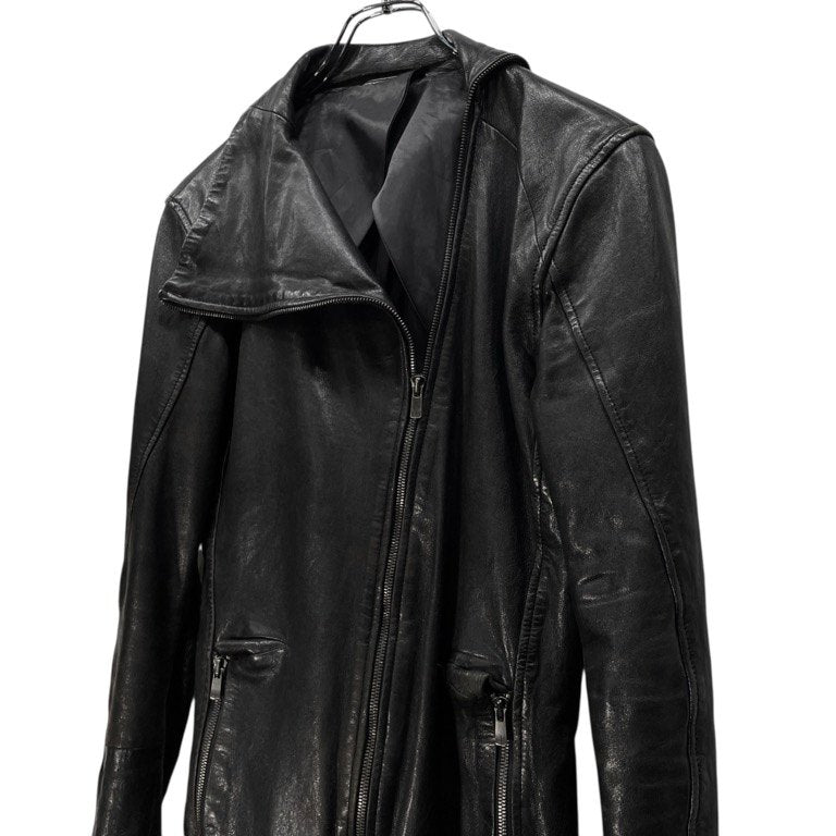 LEON LOUIS 16AW SMALL COLLAR LEATHER JACKET ハイネックラムレザージャケット ブルゾン コート アウター レオンルイス メンズ