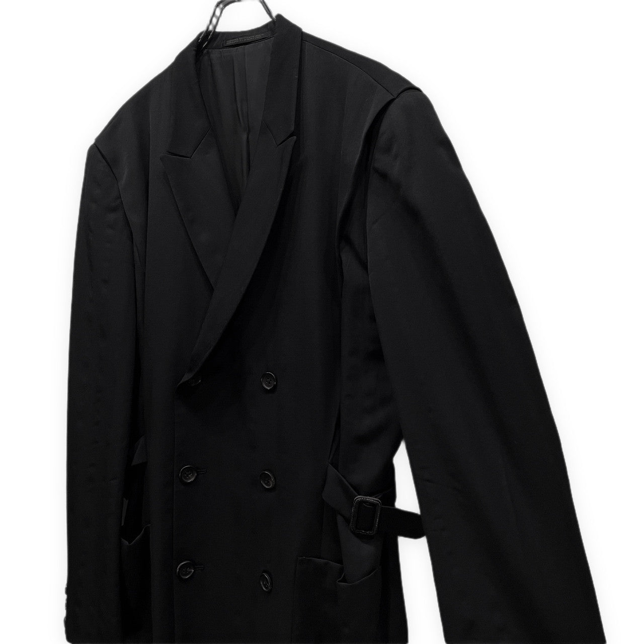 Yohji Yamamoto Pour Homme 93AW ウールギャバジンアクションプリーツサイドベルトテーラードジャケット アジャスター Archive 90s ブルゾン コート アウター ヨウジヤマモトプールオム メンズ