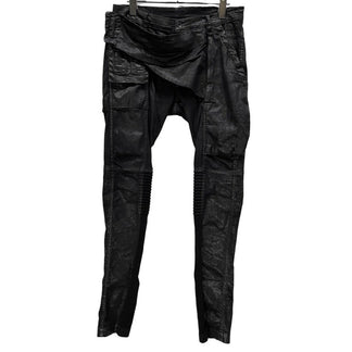 Rick Owens DRKSHDW 15SS コーティングストレッチコットンメンフィスカットバイカーパンツ BLACK SCRUB 蛇腹 ボトムス メンズ