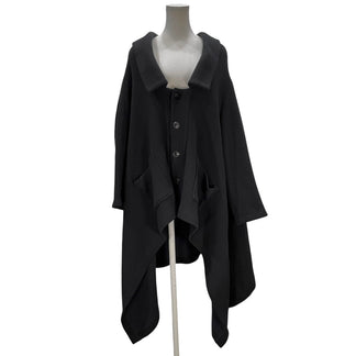 LIMI feu 20AW ウールスウェットサイドドレープオーバーサイズコート ニット ジャケット ブルゾン アウター Yohji Yamamoto リミフゥ ヨウジヤマモト レディース
