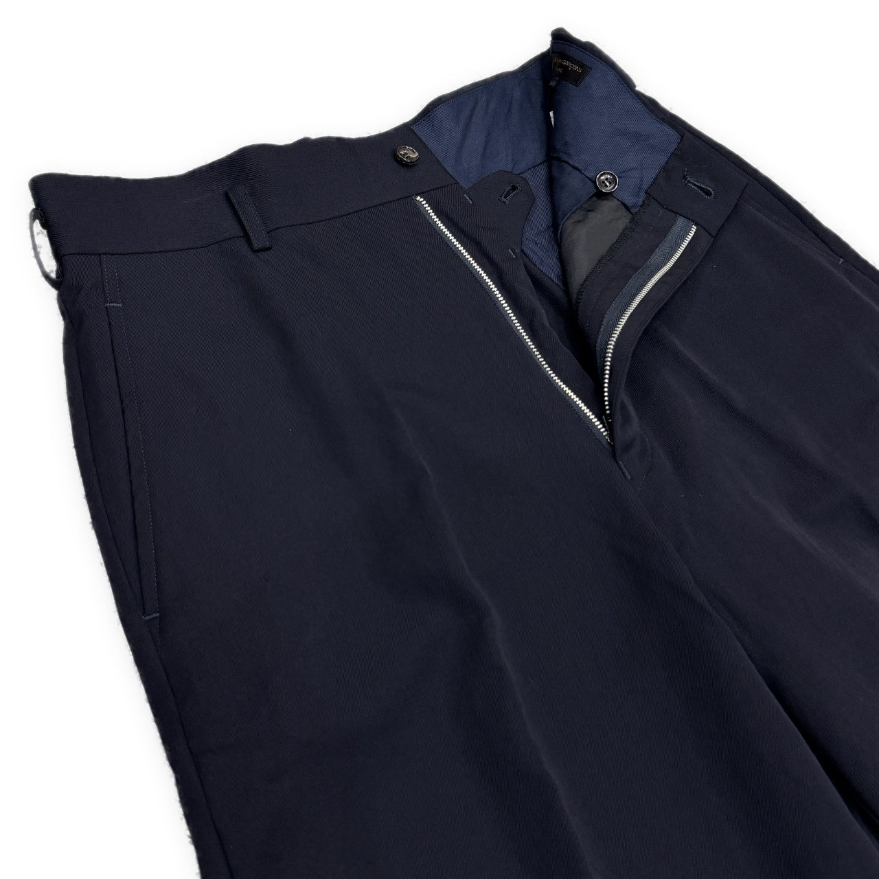 COMME des GARCONS HOMME 98SS ウールギャバジンノータック裾ダブルストレートスラックス パンツ トラウザーズ ボトムス Archive 90s コムデギャルソンオム メンズ