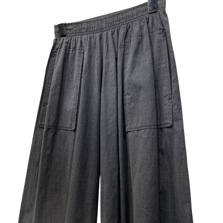 Y's コットンブロードドローストリングイージーワイドパンツ ボトムス ウエストゴムシャーリング Yohji Yamamoto Femme ヨウジヤマモトファム ワイズ レディース