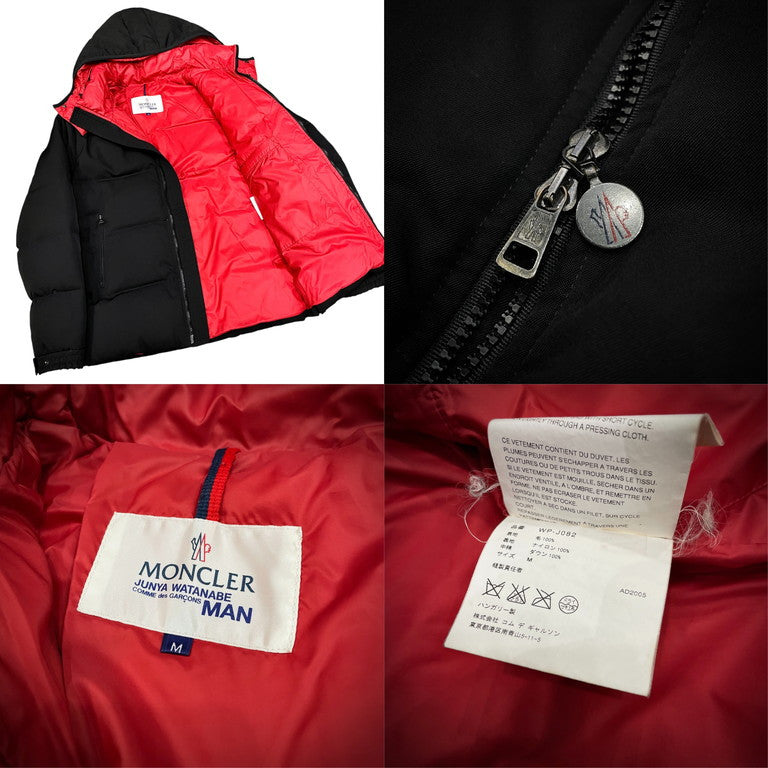 JUNYA WATANABE COMME des GARCONS MAN × MONCLER 05AW ウールギャバジンフーデッドダウンジャケット コート ブルゾン アウター フード 脱着 ジュンヤワタナベ コムデギャルソン マン モンクレール メンズ