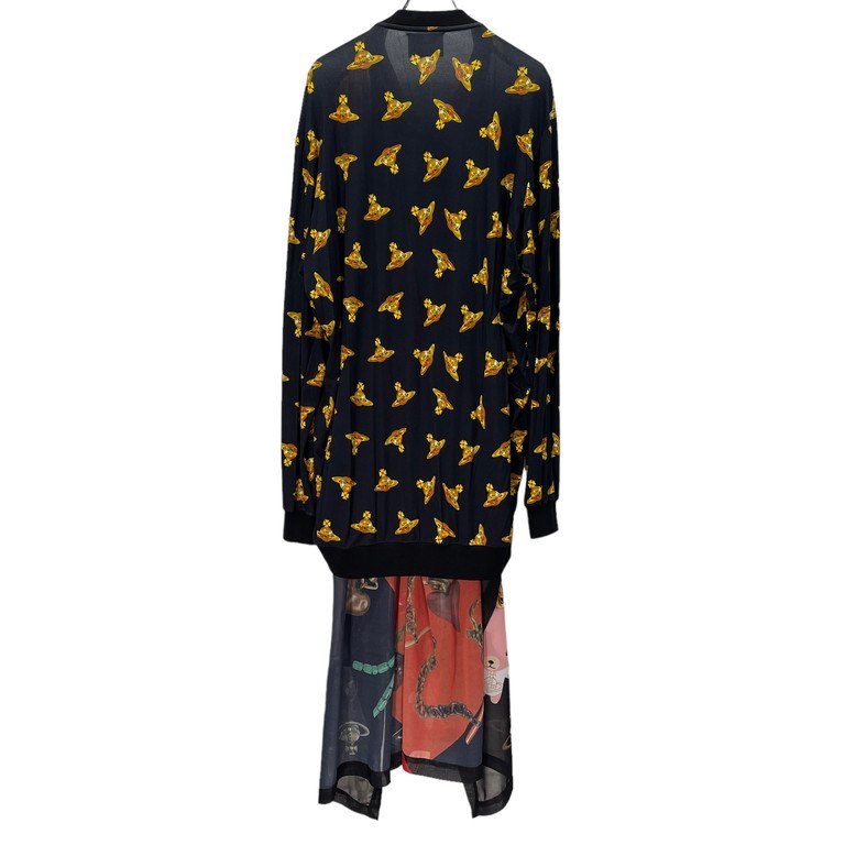 Vivienne Westwood 23SS THUNDER DRESS サンダードレス オーブグラフィックコラージュロングワンピース 変形カットソー 総柄Tシャツ Archive IMPORT インポート コレクションライン ヴィヴィアンウエストウッド メンズ レディース