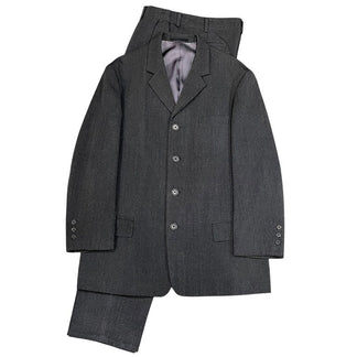 Y's for men ウールサージセットアップスーツ Archive 90s 4Bテーラードジャケット 2タックパンツ スラックス トラウザーズ ごま塩 Yohji Yamamoto Pour Homme ヨウジヤマモトプールオム ワイズフォーメン メンズ