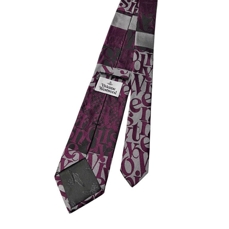 Vivienne Westwood オーブ刺繍総柄ロゴシルクネクタイ 小物 アクセサリー ストライプ チェック ヴィヴィアンウエストウッド メンズ