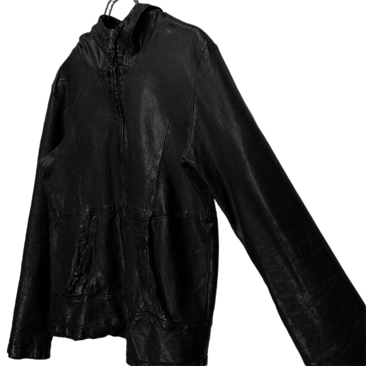 GIORGIO BRATO 17SS ラムレザーフーデッドジップアップジャケット ブルゾン パーカー フード ジョルジオブラット メンズ