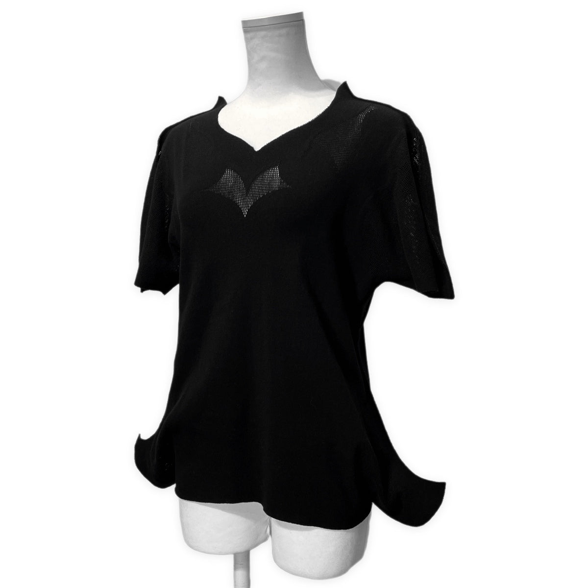 ISSEY MIYAKE FETE 立体デザイン透かし編みサマーニットトップス カットソー Tシャツ 半袖 レディース イッセイミヤケ