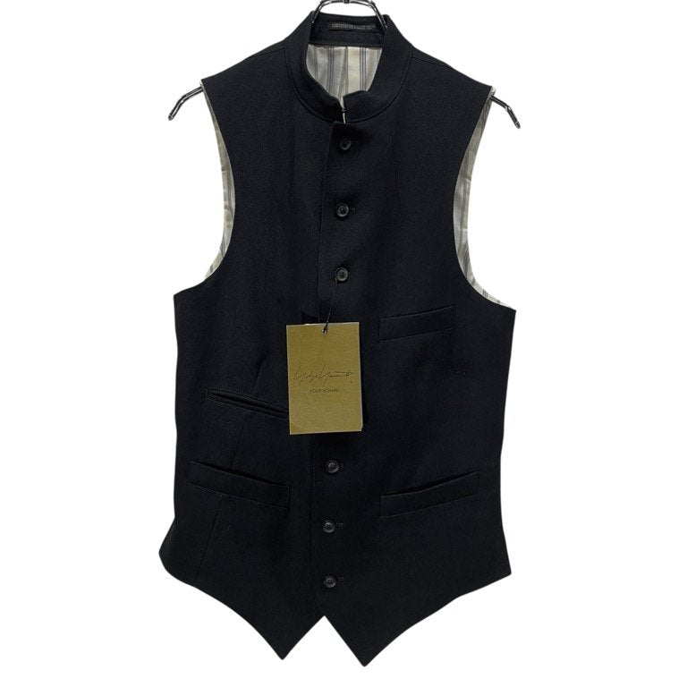 Yohji Yamamoto Pour Homme 24AW ARMY GABARDINE STAND 8BS VEST アーミーギャバジンスタンドカラー8ボタンベスト ジレ アウター トップス 定価85,800円 ヨウジヤマモトプールオム メンズ