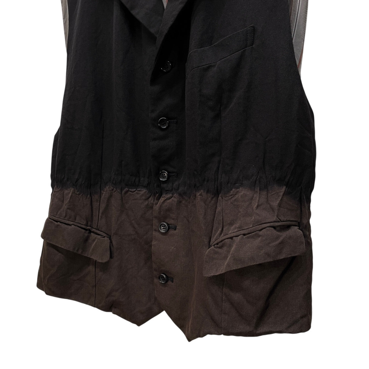 COMME des GARCONS HOMME PLUS 93AW 脱色ウール襟付き5Bベスト Archive 90s Artist in his studio アーティストインヒズスタジオ 脱色期 名作 希少 ノースリーブ ジャケット コート アウター コムデギャルソンオムプリュス メンズ