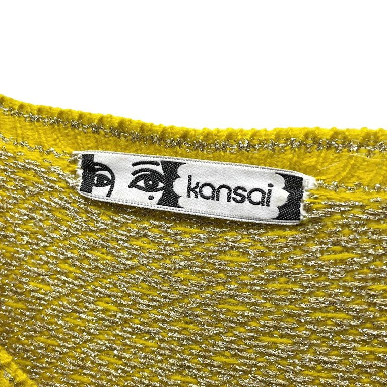 KANSAI YAMAMOTO フェルトパッチワークアートメタリックヤーン混紡ニットセーター Archive 70s 80s 山本寛斎 トップス メンズ レディース ユニセックス