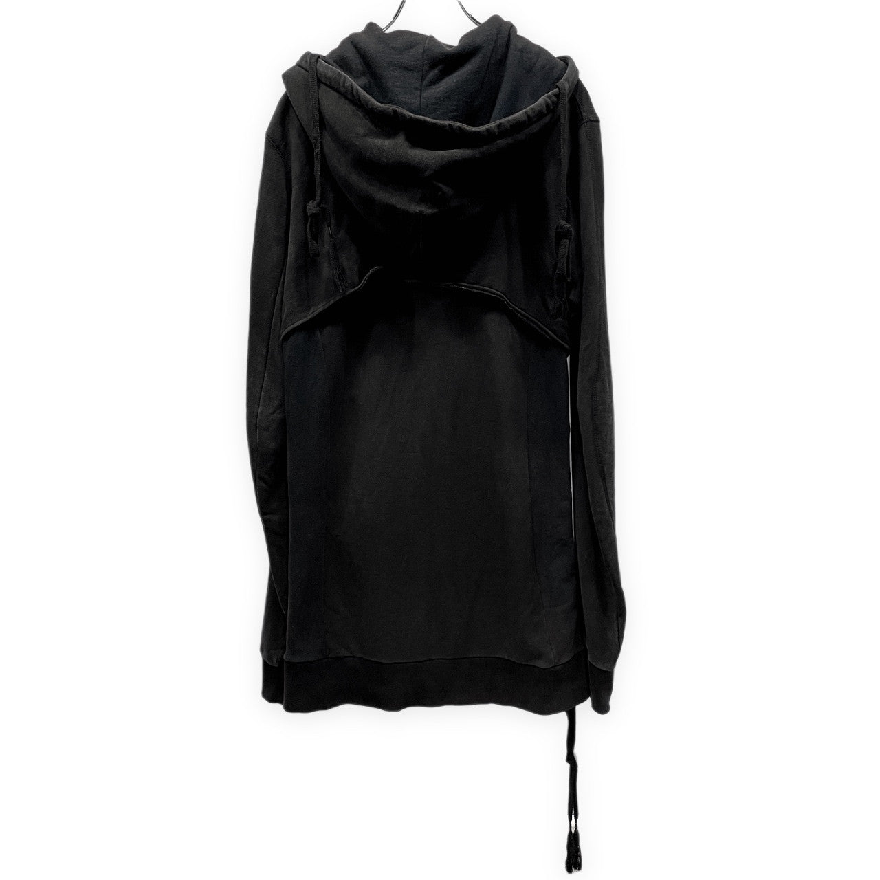 N/07 バックカットオフレイヤードサムホールリブスウェットロングパーカー フーディ 指貫 トップス アウター エヌゼロナナ メンズ