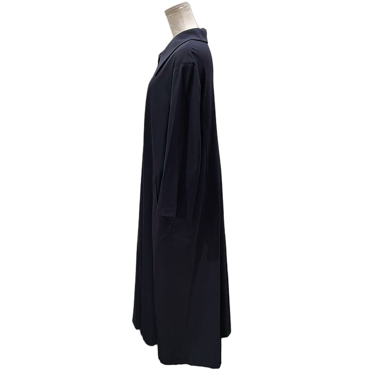Yohji Yamamoto Femme 92SS ストレッチナイロンボタンレスロングコート Archive 90s ジャケット ブルゾン アウター ヨウジヤマモトファム レディース