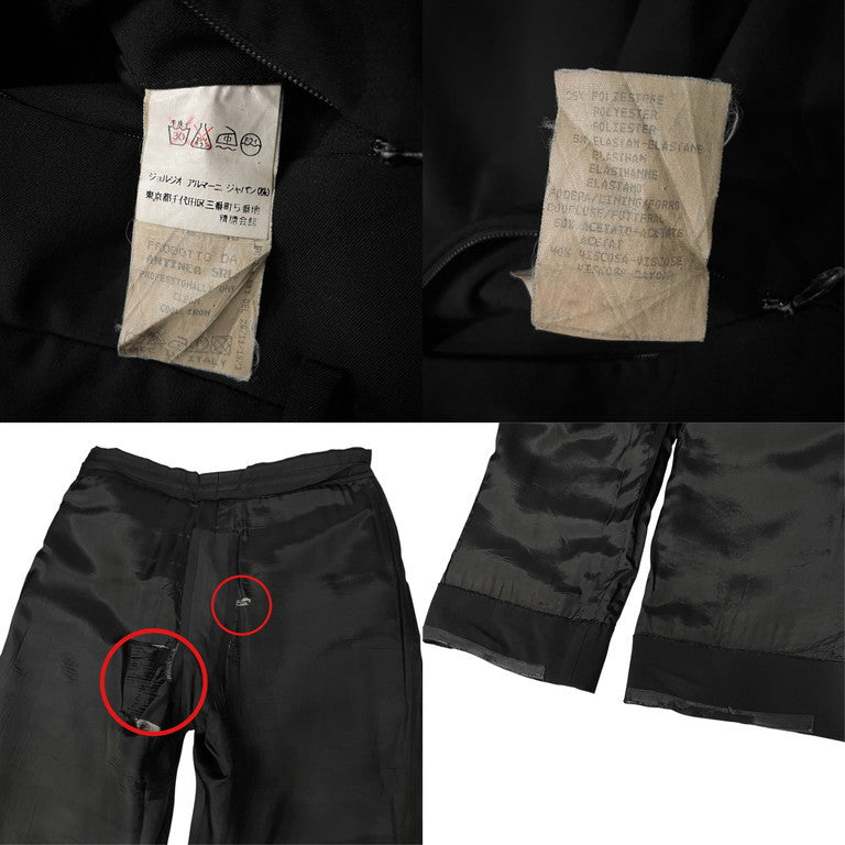 EMPORIO ARMANI ポリエステルギャバジン中綿ストレッチジップパンツ Archive 90s ボトムス エンポリオアルマーニ メンズ